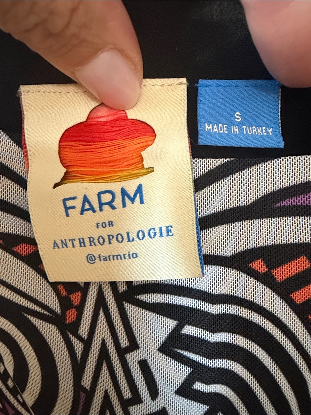 Farm Rio Anthropologie Tropical Geometric Maxi Skirt Small Colorful Boho Resort - Picture 7 of 12